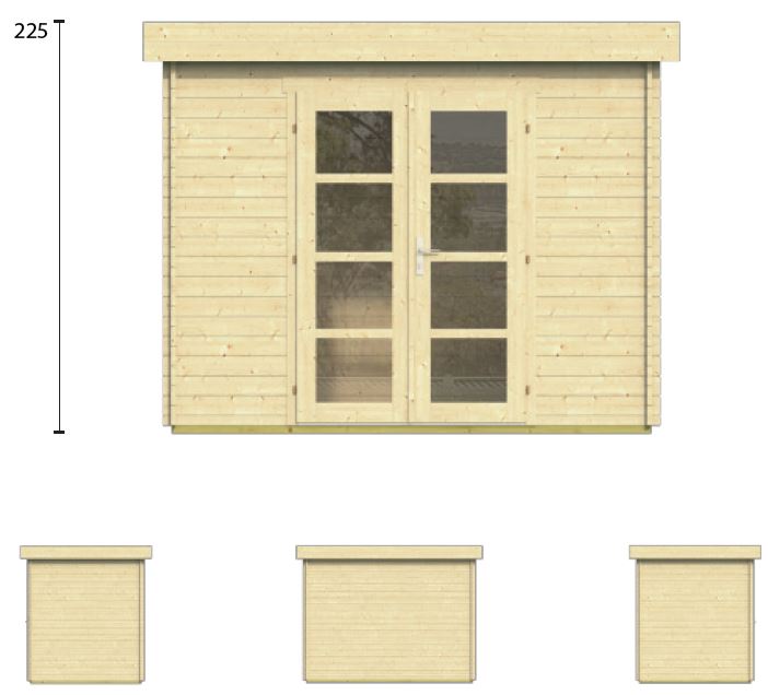 Abri de jardin en bois toit plat MINIMODERN de Jardin et Chalet