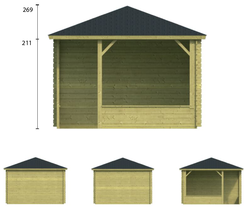 Pavillon / Kiosque de jardin en bois MITCH