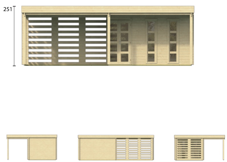 Pool House en bois à toit plat OLETHA