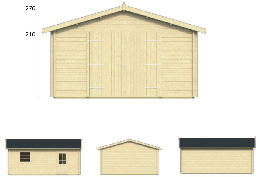 Garage en bois pour voiture RYDELL de jardinetchalet