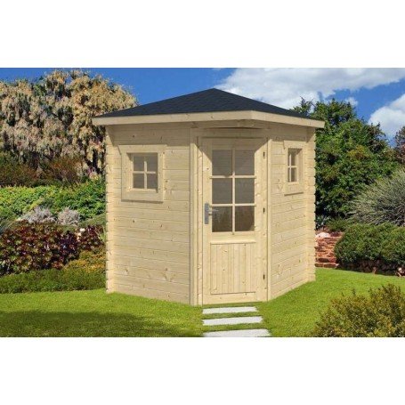 Chalet bois PATRICK 4m² 200x200cm toit 4 pentes 28mm