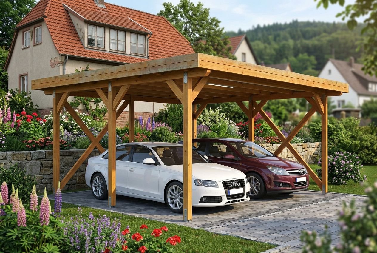 Garage bois carport adossé : comparez nos modèles bois adossé