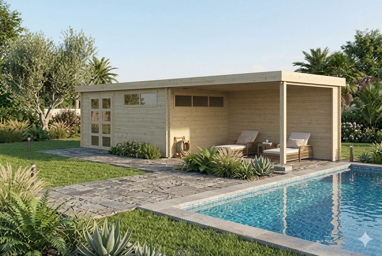 Pool house en bois pour piscine : kit ou sur mesure ?