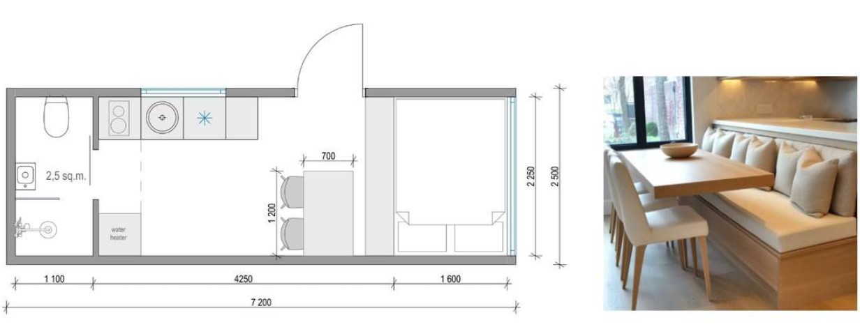 Plan de la Tiny House Baltic 1sb